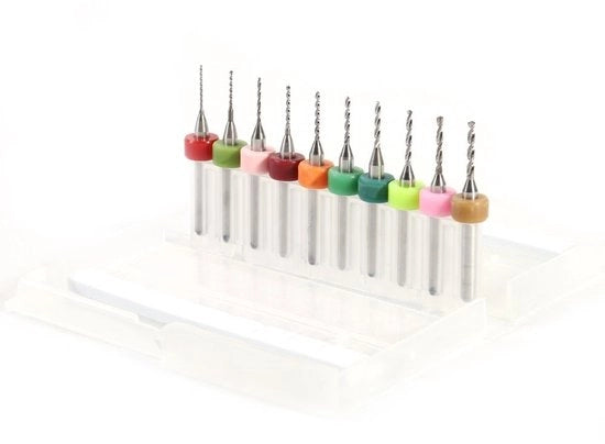 Microbits 0.6mm/1.5mm - 10 pezzi - Alta qualità - Taglio a filo - Scatola di conservazione - Bassa resistenza - Migliorata qualità della parete di perforazione - Drilling