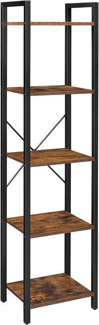 Libreria VALORA Rustic Brown con 5 ripiani, stile loft - LLS100B01