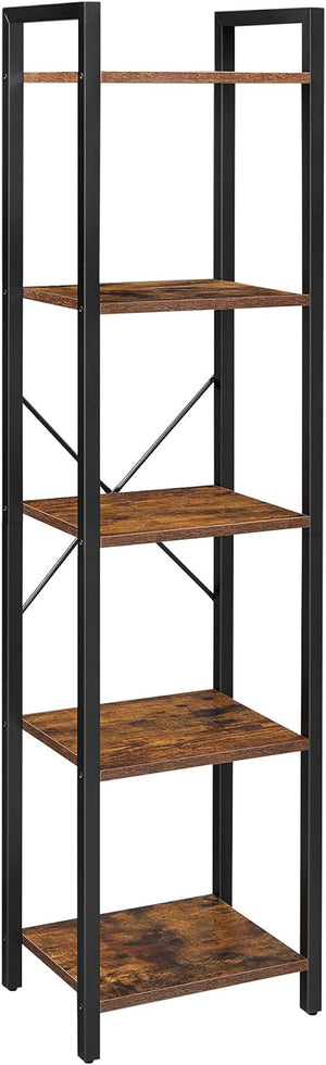 Libreria VALORA Rustic Brown con 5 ripiani, stile loft - LLS100B01