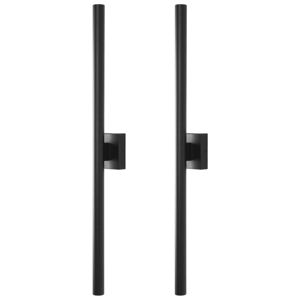 Set di 2 lampade da parete a LED per esterni in metallo, stile tradizionale, per ingresso e portico, nero