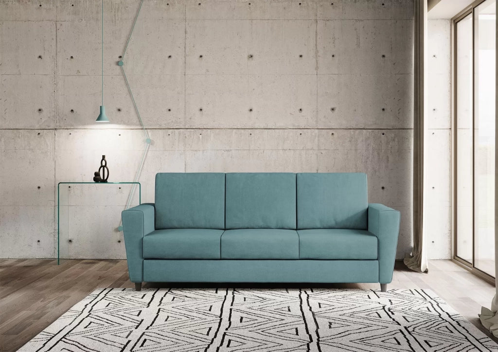Divano yasel 3 posti (tre sedute da 60cm) misure esterne l.212cm | petrolio - Mobili 2G
