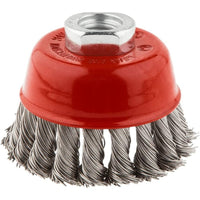 Topex 57h582 spazzola a tazza, 8 80 mm x m14, inox ds