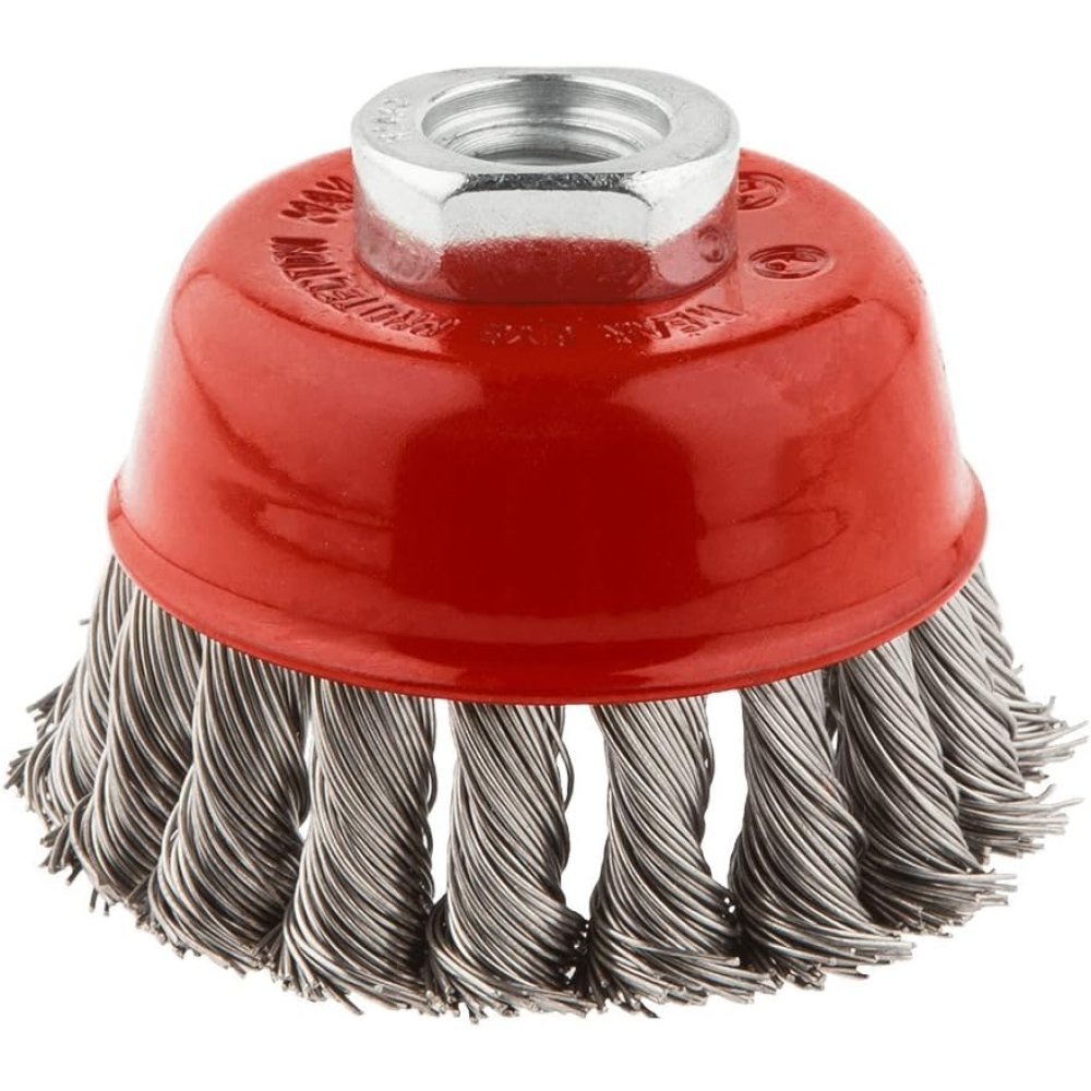 Topex 57h582 spazzola a tazza, 8 80 mm x m14, inox ds