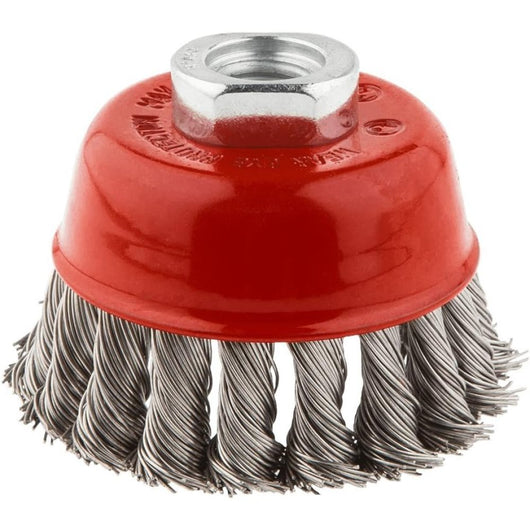 Topex 57h582 spazzola a tazza, 8 80 mm x m14, inox ds