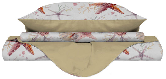 Copripiumino Singolo con Stampa sul Sacco e Federe Doubleface Starfish