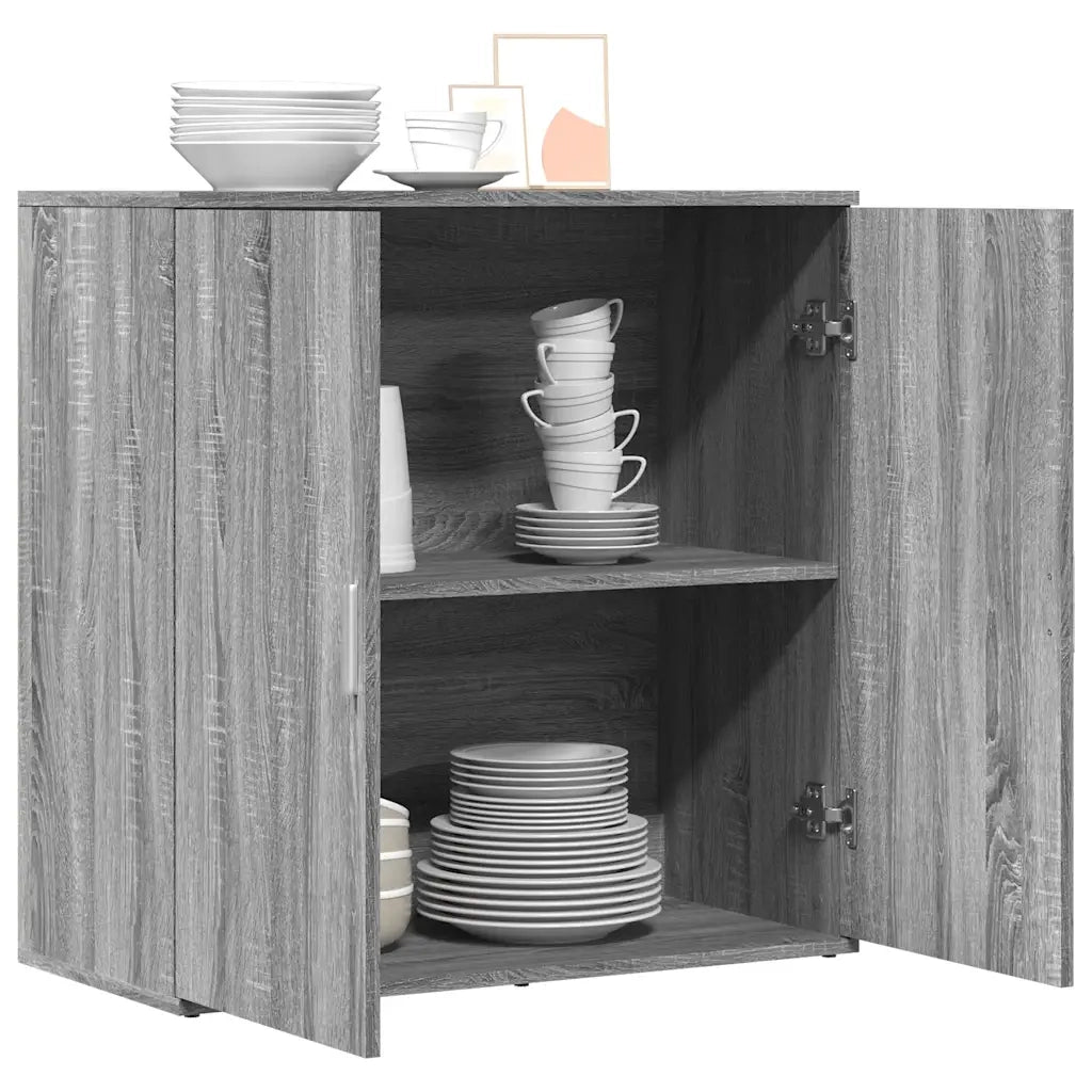 Credenza Grigio Sonoma 79x38x80 cm in Legno Multistrato 840518