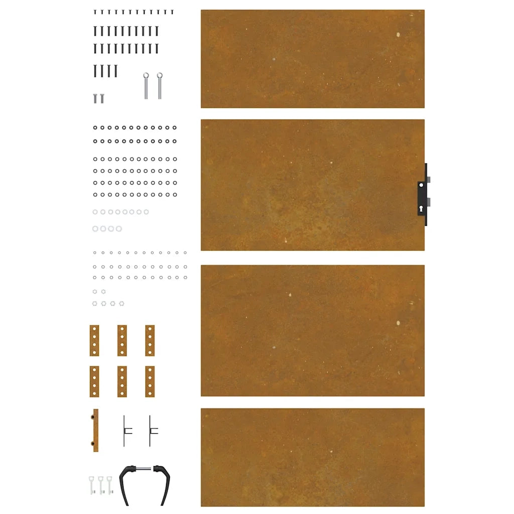 Cancello da giardino 85x175 cm in acciaio Corten 153260
