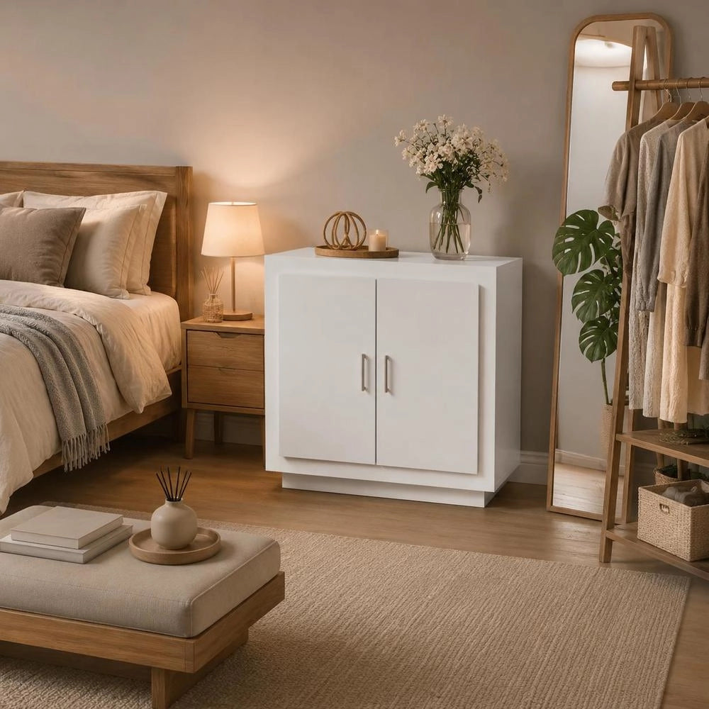 Sideboard White 80x40x75 Cm Wood-based Material