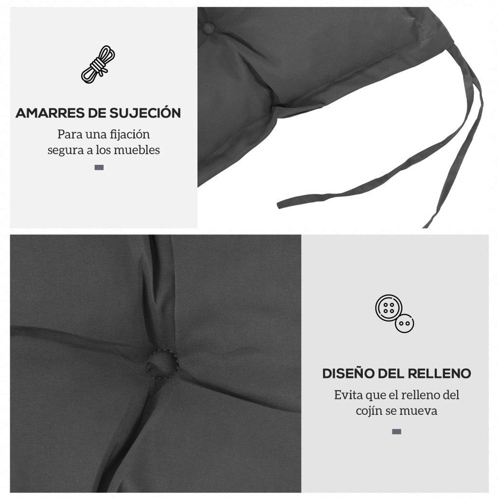 Cuscino per Panchina da Giardino ¨C Zephmum ¨C Grigio 100x40x10 cm