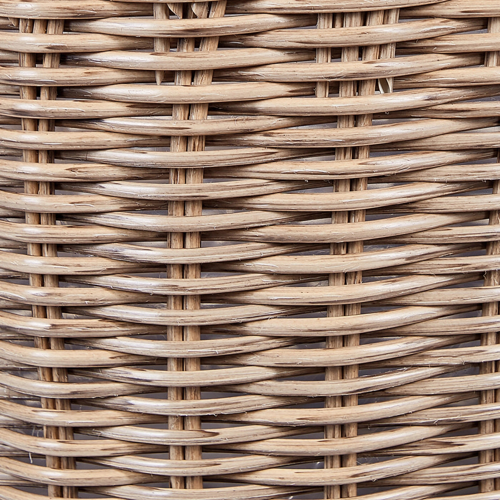 Set di 3 cesti per piante in PE Rattan marrone con manici Intarsio sintetico