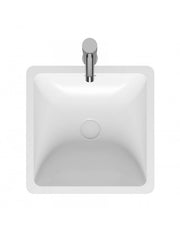 Lavabo da appoggio bianco opaco AVELLA SQUARE RIHO 42x42 cm solid surface