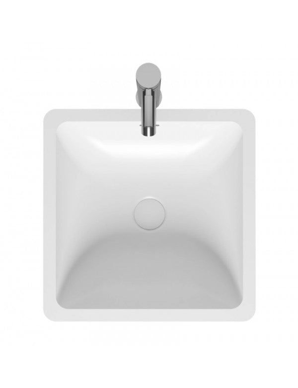 Lavabo da appoggio bianco opaco AVELLA SQUARE RIHO 42x42 cm solid surface
