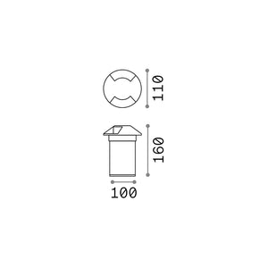 Calpestabile Moderno Rocket-2 Alluminio Cromo 1 Luce 3,5W 3000K Luce Calda