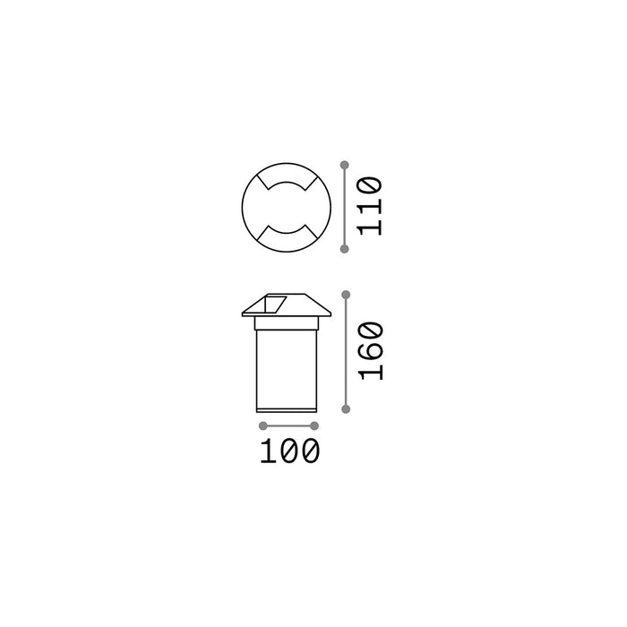 Calpestabile Moderno Rocket-2 Alluminio Cromo 1 Luce 3,5W 3000K Luce Calda
