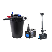 SunSun Kit ECO CPF fino a 30000 litri con filtro pressurizzato, UV-C, pompa a risparmio energetico e giochi d'acqua