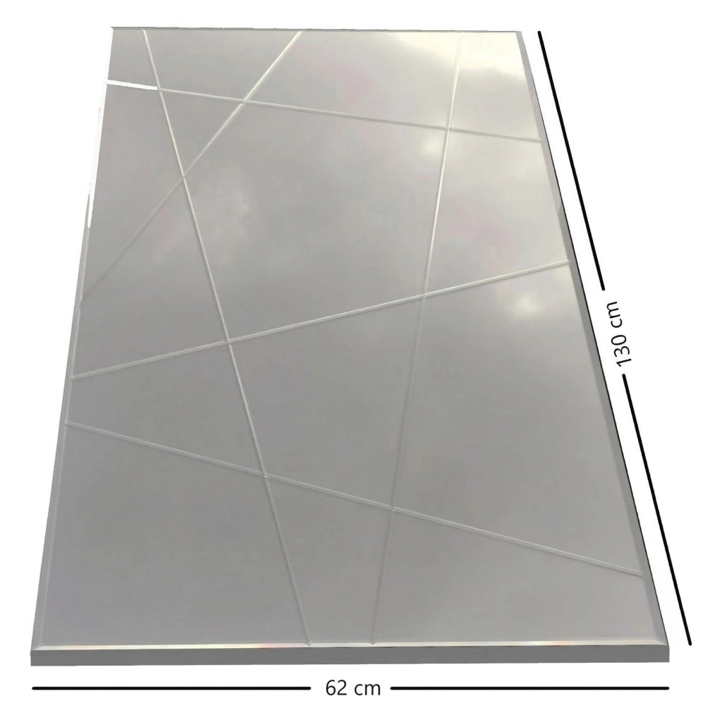 Dobbiaco, Specchio Dettagli Geometrici, 62x2h cm Argento