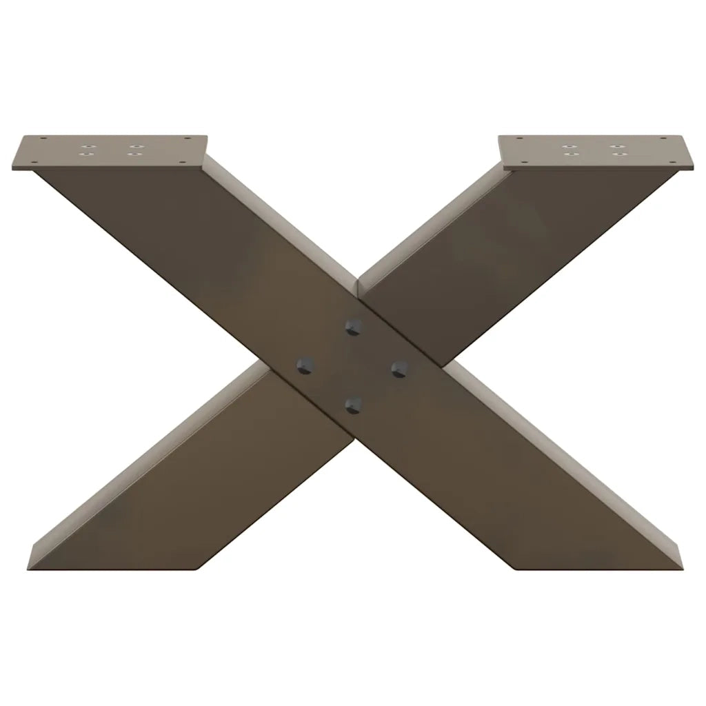 Gambe per Tavolino da CaffÃ¨ a Forma di X 2 pz Acciaio Naturale 60x(30-31) cm Acciaio