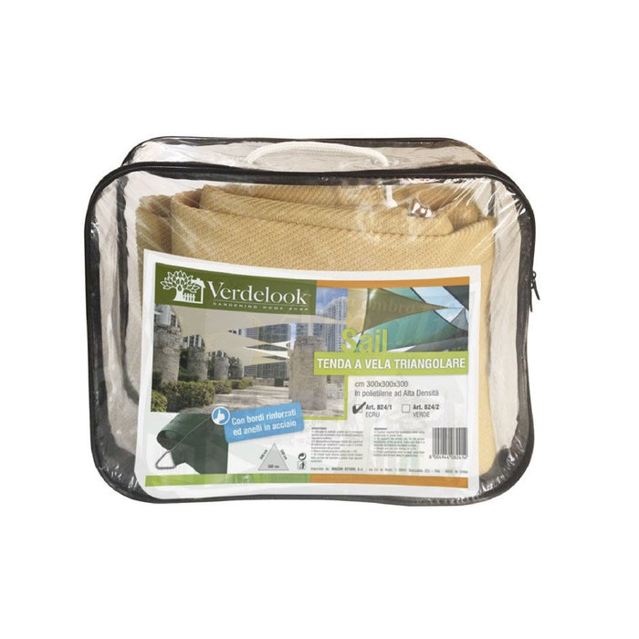 Telo ombreggiante tenda a vela triangolare Verdelook 2 misure ecru sole giardino terrazzo ombra 3.6 x 3.6 x 3.6 m