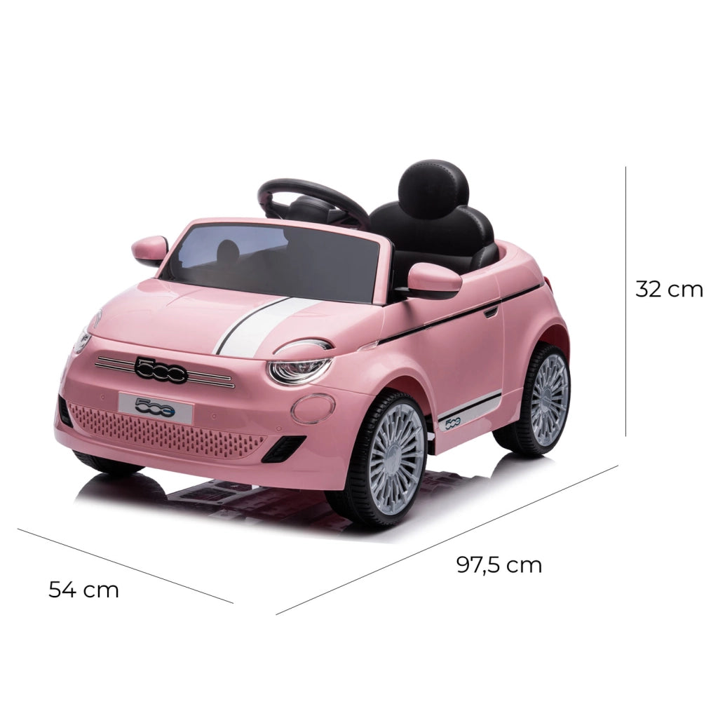 Macchina Elettrica per Bambini Licenza Fiat 500 12V con Telecomando Rosa