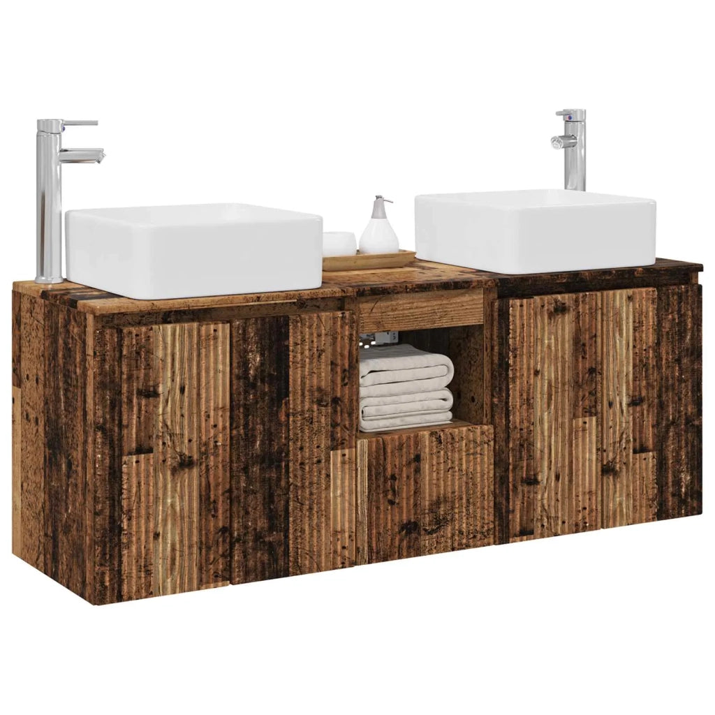 Set di Armadi da Bagno 3 pz Legno antico 49,5 x 41 x 63 cm 3405645