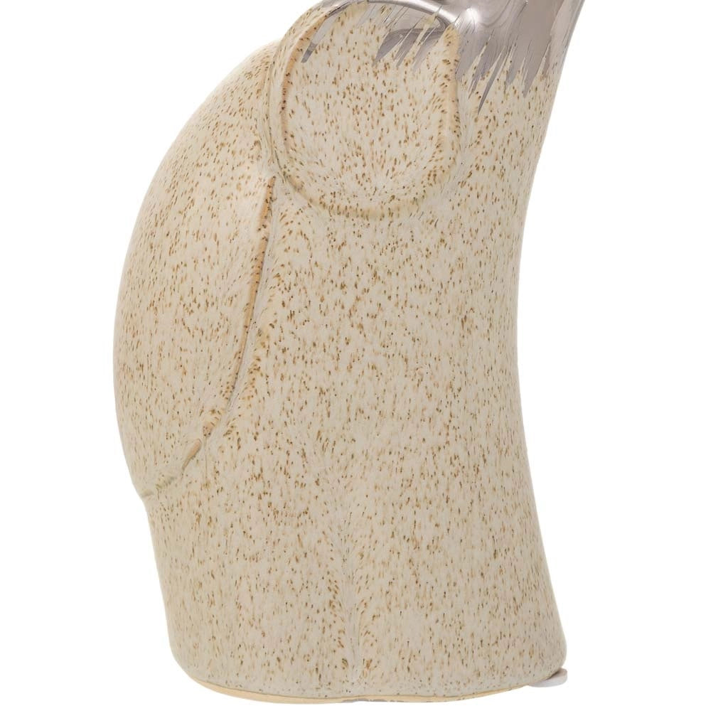 Elefante decoro ceramica argento 11,5x7x28h