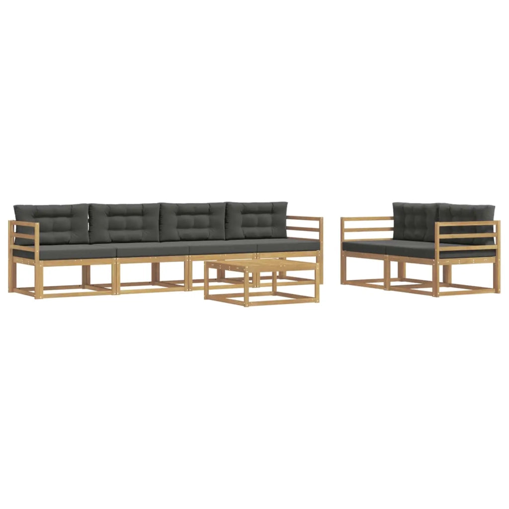 Set di divani da esterno con cuscino 6 pcs Bianco e Antracite 3386081
