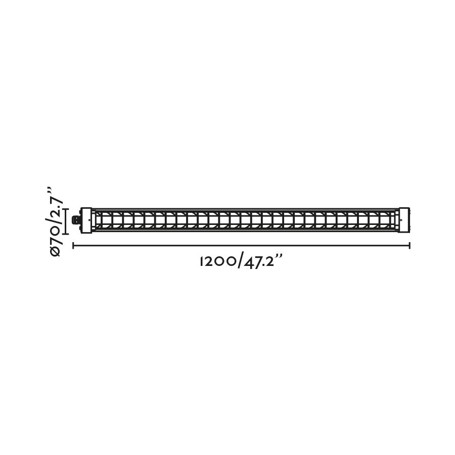 SCUBA LOUVER 1200 Lampada plafoniera nera 36W