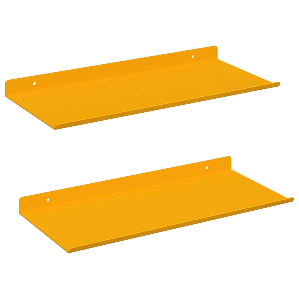 Mensola sospesa 2 pcs Giallo senape 40 x 18 x 2,5 cm Acciaio