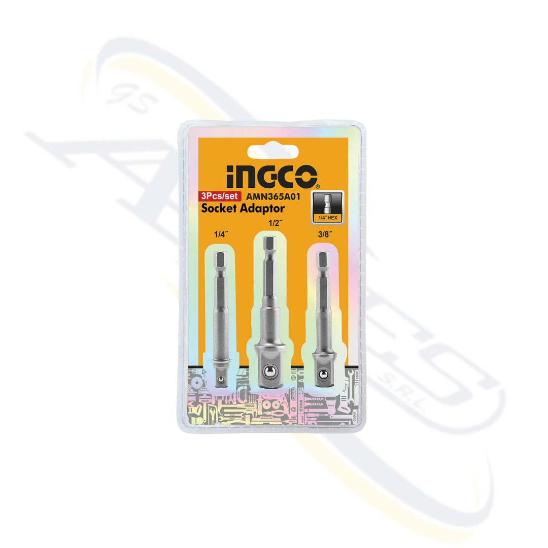 SET 3 ADATTATORI PER BUSSOLE 1/4-3/8-1/2 P INGCO AMN365A01