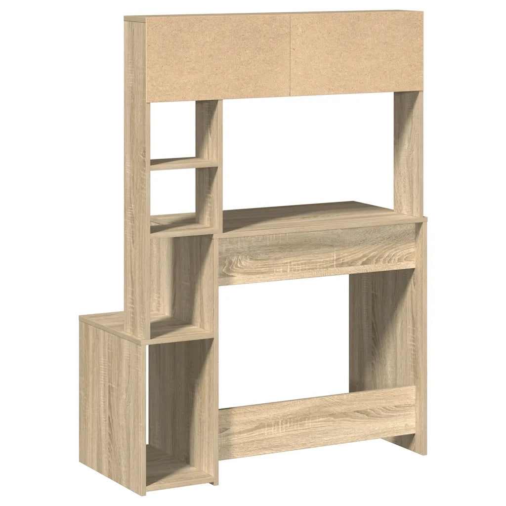 Scrivania Mensole Rovere Sonoma 100x45x140 cm Legno Multistrato