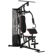 Easycomfort Stazione Fitness con Pesi da 45kg in Acciaio per Allenamento a Casa, 170x104x205cm, Nero