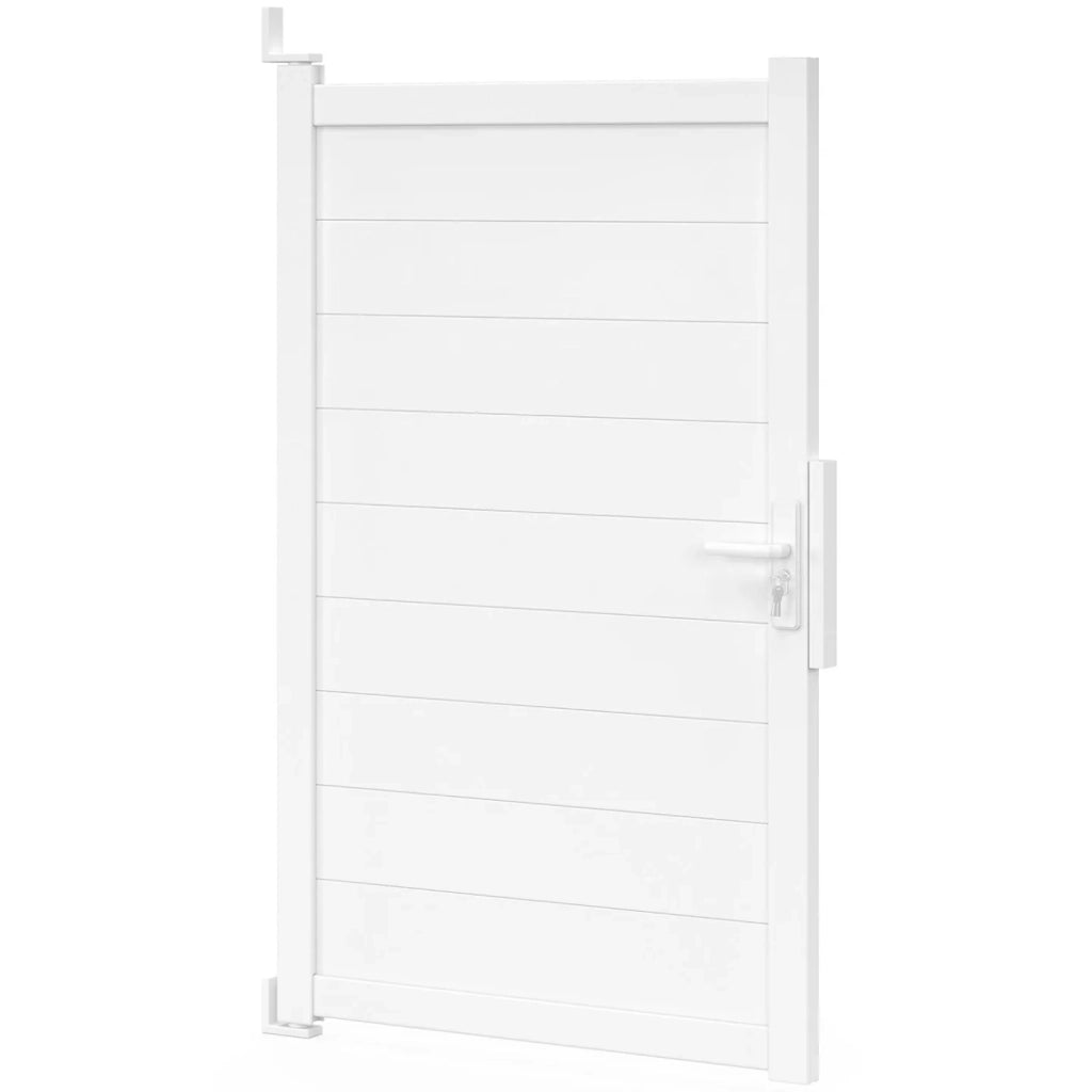 IDMarket - 100x160 cm porta a battente in alluminio bianco