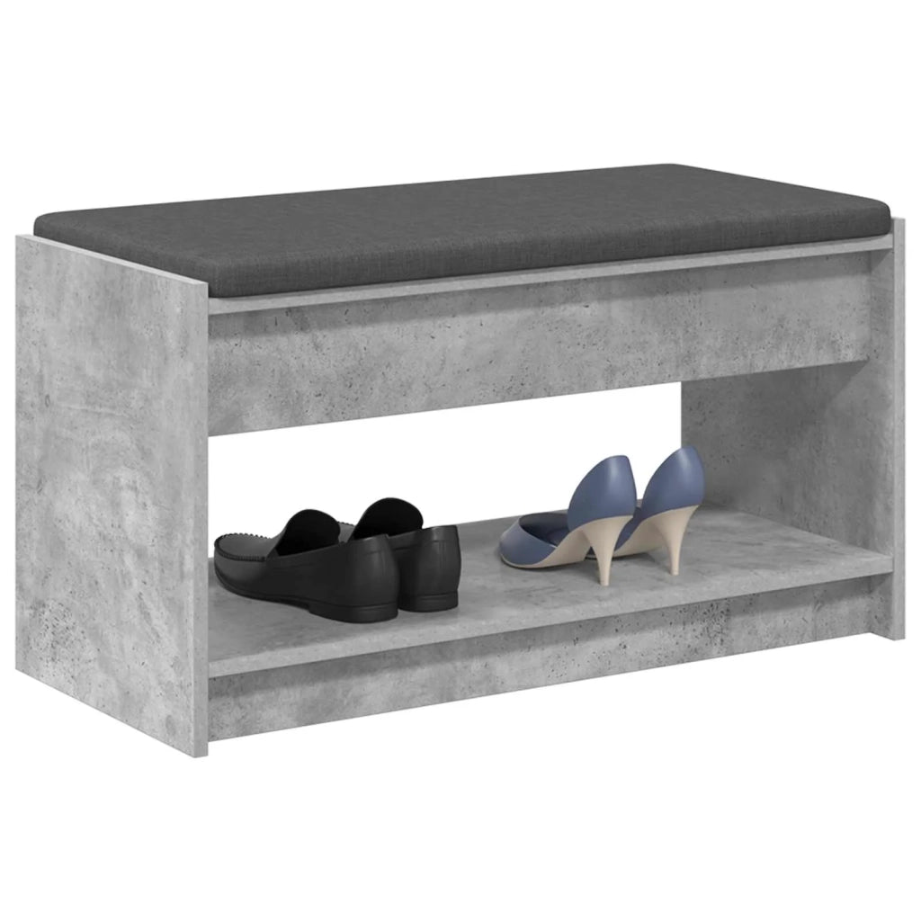 Panca per ingresso con cuscino Grigio Cemento 83 x 38 x 45 cm