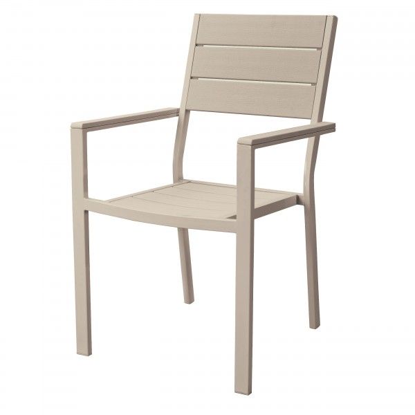 SEDIA TENERIFE BEIGE C/BRACCIOLI  EFF LEGNO 62X55X88H CM