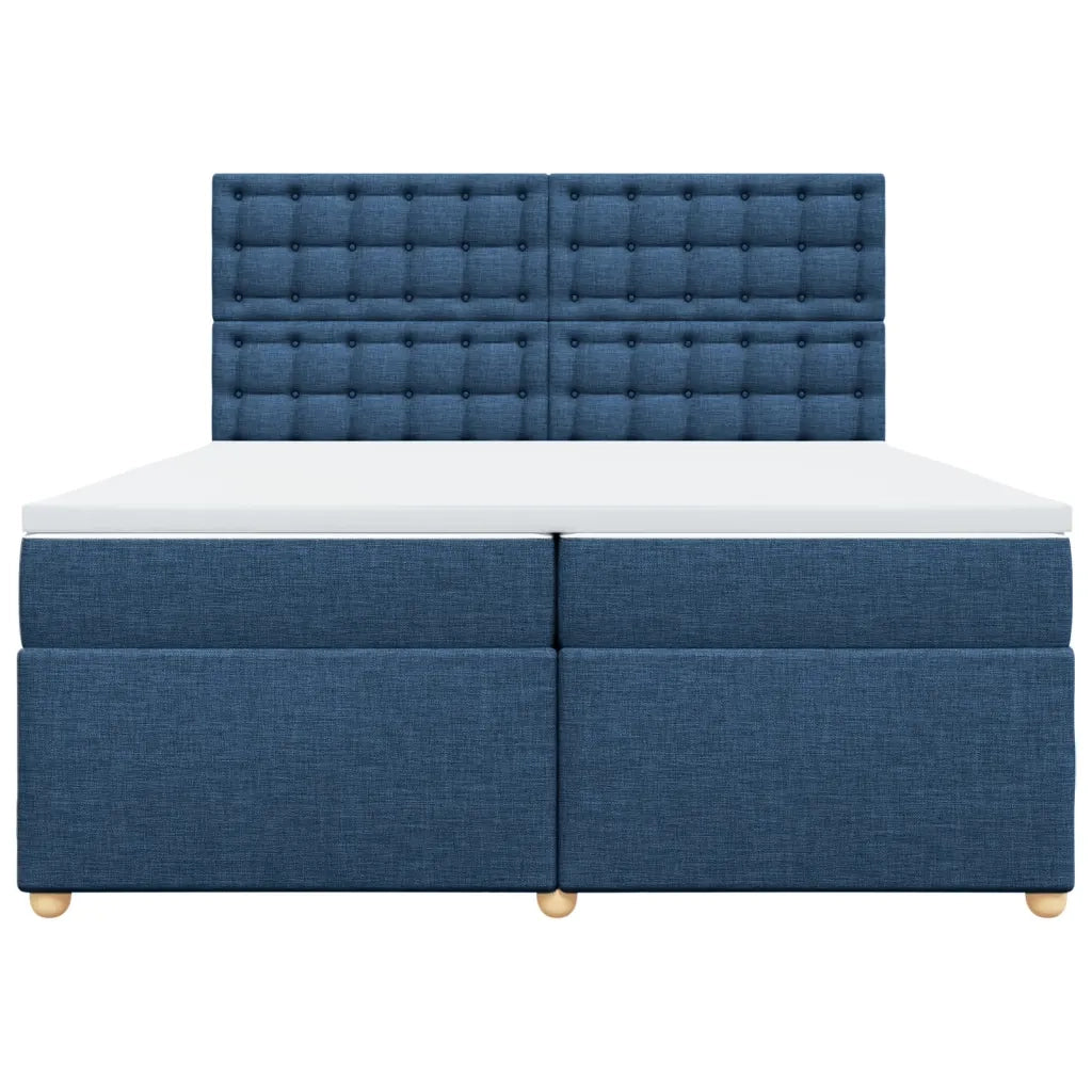 Giroletto a Molle con Materasso Blu 200x200 cm in Tessuto 3291407