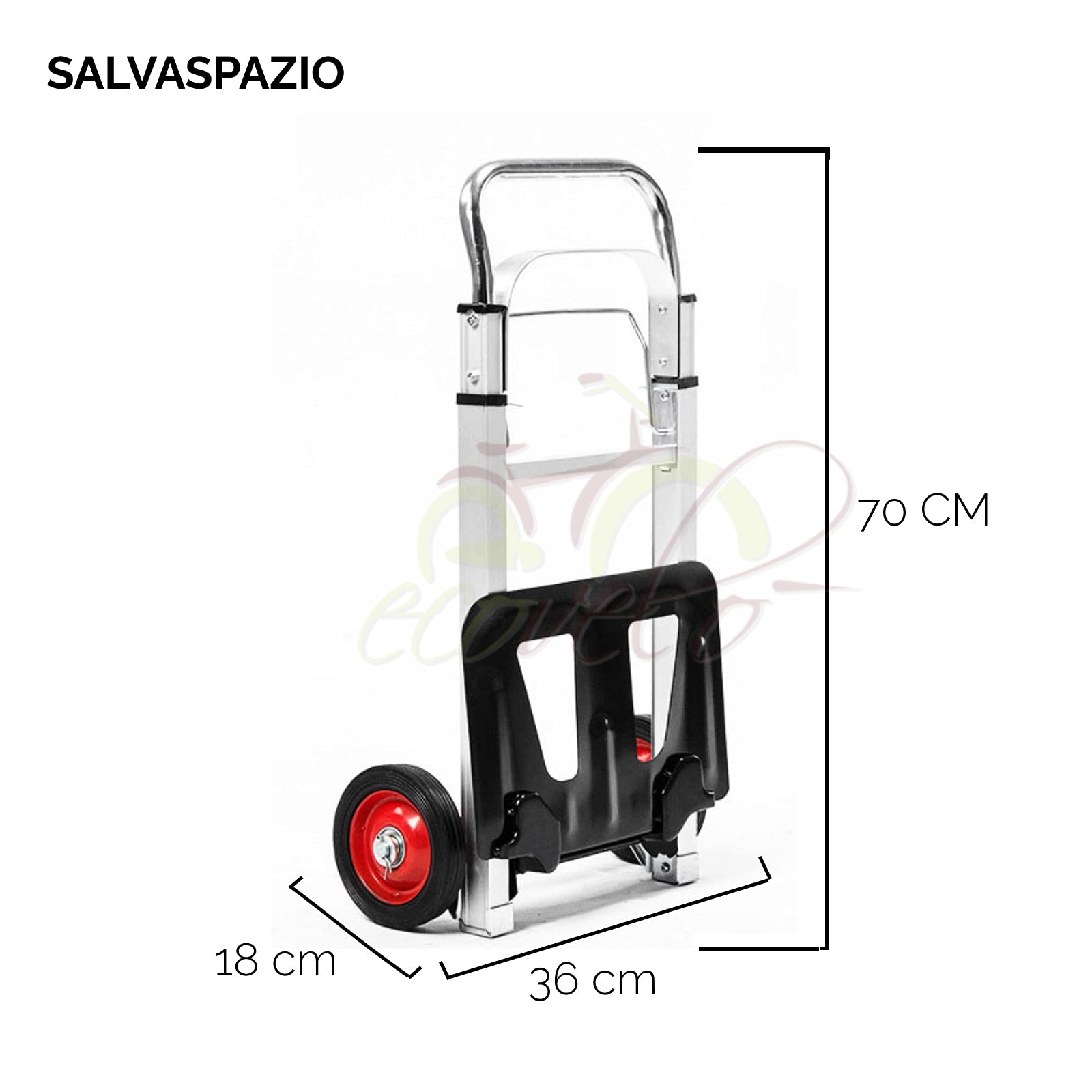 Carrello Industriale Pieghevole in Alluminio – Pneumatici Antiforatura, Portata 90 kg