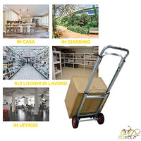 Carrello Industriale Pieghevole in Alluminio – Pneumatici Antiforatura, Portata 90 kg