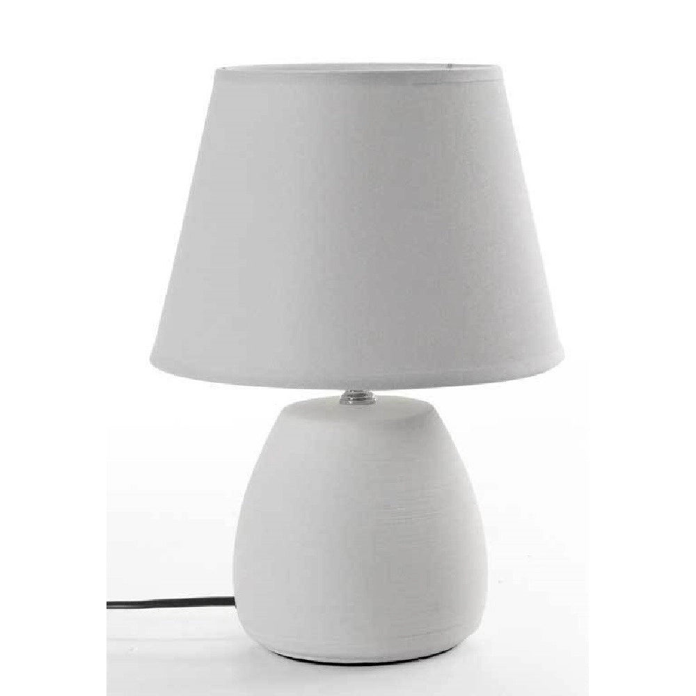 Trade Shop - Lampada Lumetto Abat-jour 23x32cm Da Tavolo Base In Ceramica 3 Colori Ass 763564 -