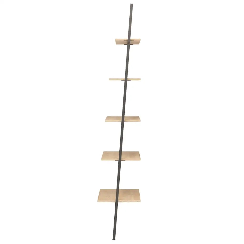 Scaffale Pendente 5 Ripiani Marrone Chiaro e Nero 64x34x185,5cm 336376