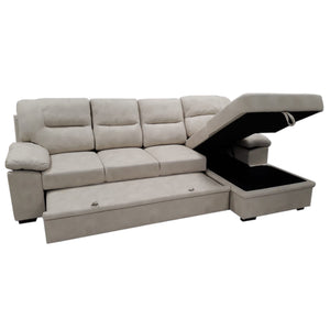 DIVANO LETTO SILVIO DX 290X160XH100CM BEIGE NABUK