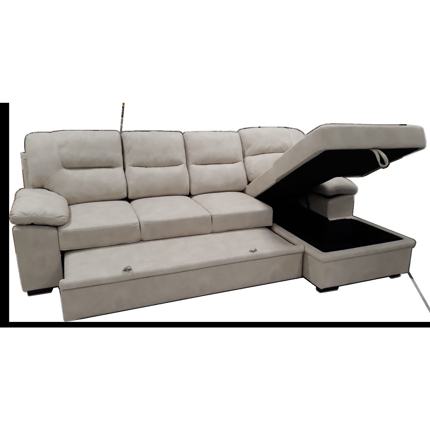 DIVANO LETTO SILVIO DX 290X160XH100CM BEIGE NABUK