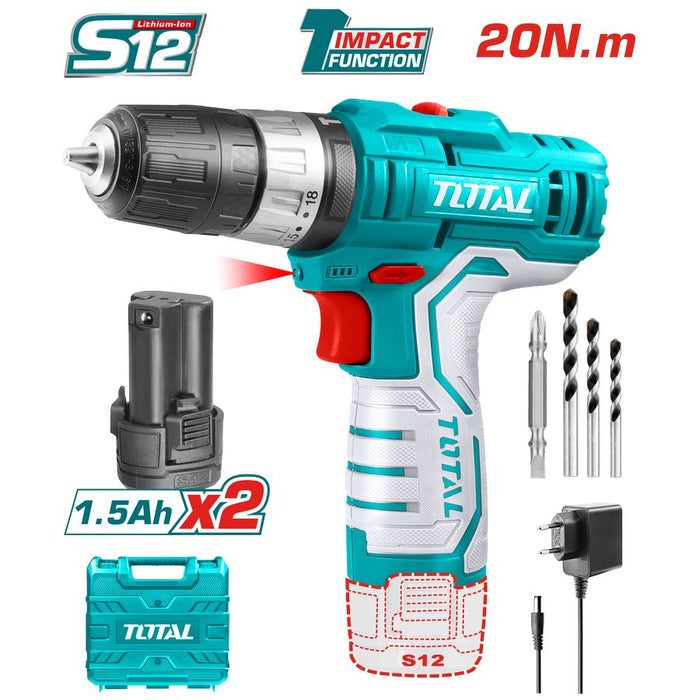 TRAPANO A PERCUSSIONE 2 BATTERIE 12V.