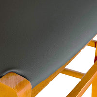 Sedia Venezia in legno ciliegio croce con seduta in similpelle grigio antracite