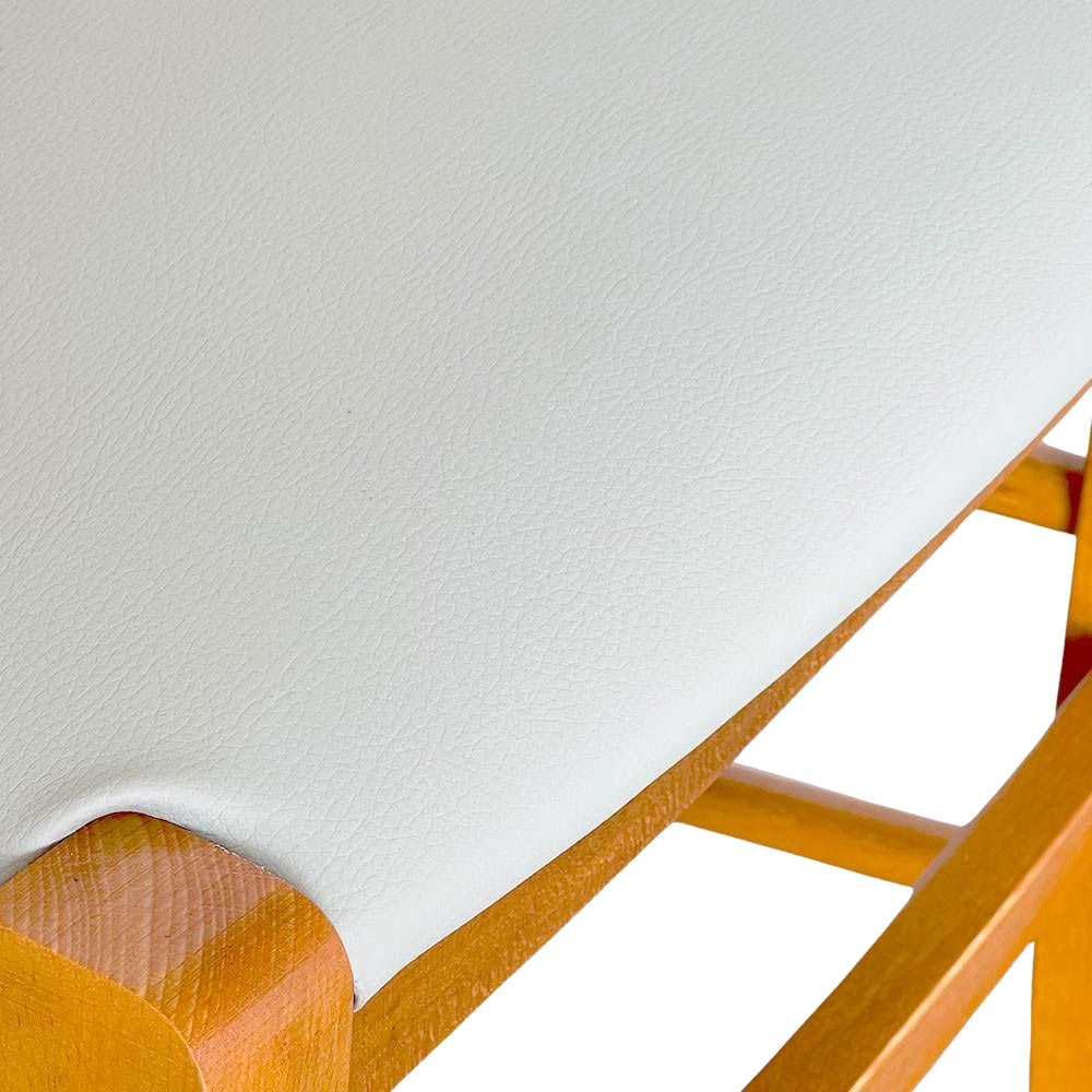 Sedia Venezia in legno ciliegio croce con seduta in similpelle grigio ghiaccio