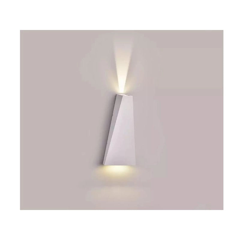 Applique Lampada LED da Muro Piramide 6W 4000K Carcassa Bianca Doppio Fascio Luminoso Up-Down IP65 SKU-8296