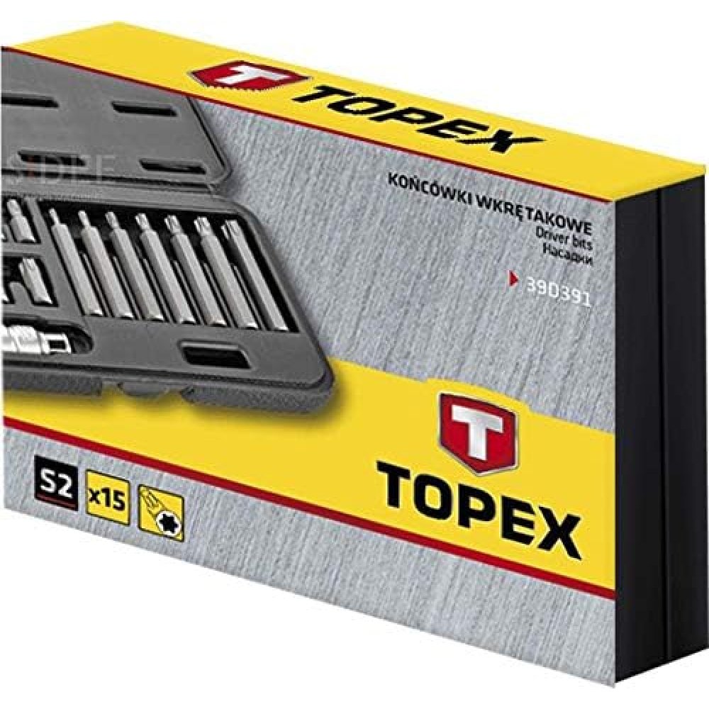Topex 39d391 punte giravite torx rx, 15 pezzi assortiti