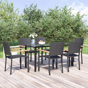 Set da Pranzo da Giardino 7 pz Nero in Polyrattan cod mxl 35787