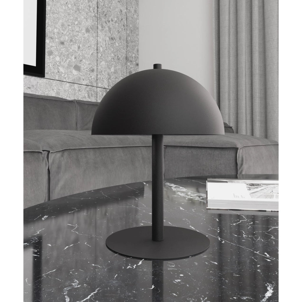 Lampada da tavolo Mogu in acciaio nero opaco