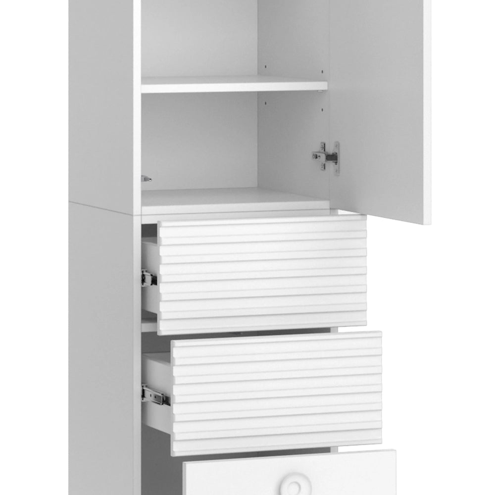 Vicco Armadio per il bagno Bianco 40.2 x 192.4 cm con anta e cassetti