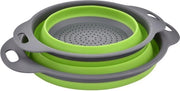 Vergiet opvougbile, siliconico, afdruipzeef pastazza, milieuvriendelijk, non-toxico, facile da pulire, 2 misure incluse 20 e 20 cm, verde